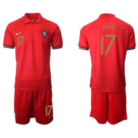 Portugal Fotbollströjor Nani 17 Barn Hemma tröja EM 2020 Kortärmad